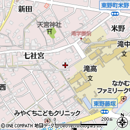愛知県江南市東野町七社宮71周辺の地図