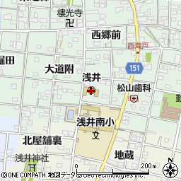 一宮市立　浅井保育園周辺の地図