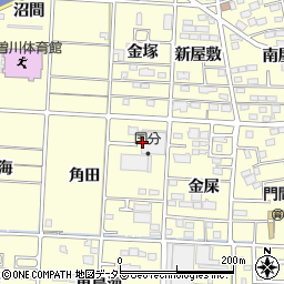 愛知県一宮市木曽川町門間北角田周辺の地図