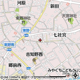 愛知県江南市東野町七社宮19周辺の地図