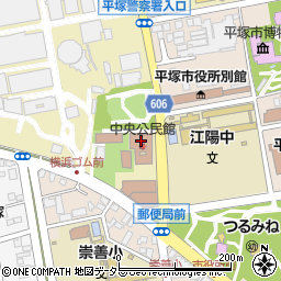 平塚市中央公民館周辺の地図