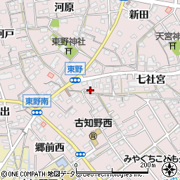 愛知県江南市東野町七社宮10周辺の地図