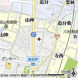 愛知県犬山市西北野122周辺の地図