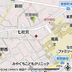 愛知県江南市東野町七社宮58周辺の地図