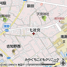 愛知県江南市東野町七社宮38周辺の地図