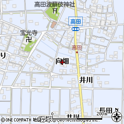 愛知県一宮市高田（向畑）周辺の地図