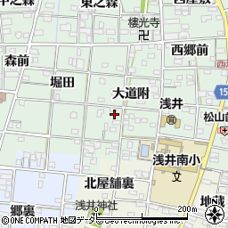 愛知県一宮市浅井町江森藤市屋敷周辺の地図