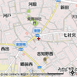 愛知県江南市東野町七社宮5周辺の地図