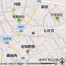 愛知県江南市東野町七社宮17周辺の地図