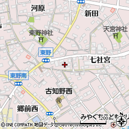 愛知県江南市東野町七社宮12周辺の地図