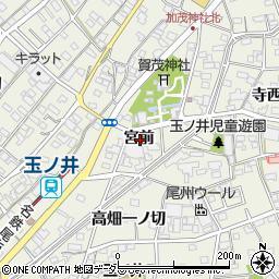 愛知県一宮市木曽川町玉ノ井宮前周辺の地図
