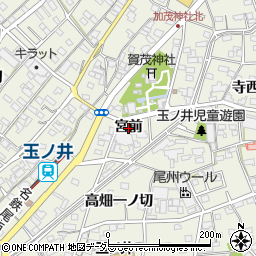 愛知県一宮市木曽川町玉ノ井（宮前）周辺の地図