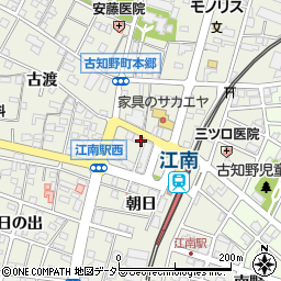 愛知県江南市古知野町朝日周辺の地図