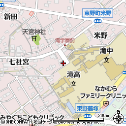 愛知県江南市東野町七社宮86周辺の地図