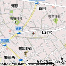 愛知県江南市東野町七社宮21周辺の地図