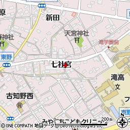 愛知県江南市東野町七社宮48周辺の地図