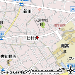 愛知県江南市東野町七社宮62周辺の地図