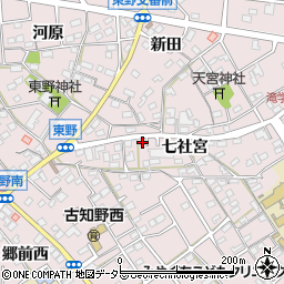 愛知県江南市東野町七社宮22周辺の地図