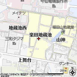 愛知県犬山市楽田地蔵池周辺の地図