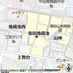 愛知県犬山市楽田地蔵池周辺の地図