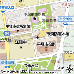 神奈川労働局　公共職業安定所・平塚周辺の地図