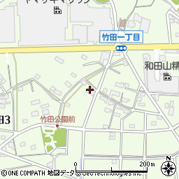 愛知県大口町（丹羽郡）竹田周辺の地図