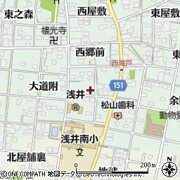 愛知県一宮市浅井町西海戸（柿ノ木）周辺の地図