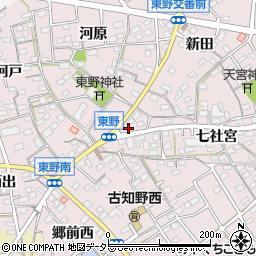 愛知県江南市東野町新田75周辺の地図