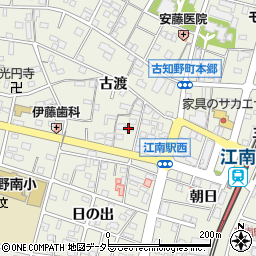 愛知県江南市古知野町古渡周辺の地図