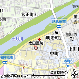 岐阜県多治見市明治町周辺の地図
