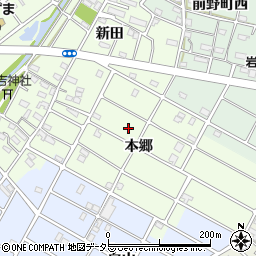 愛知県江南市山王町（本郷）周辺の地図