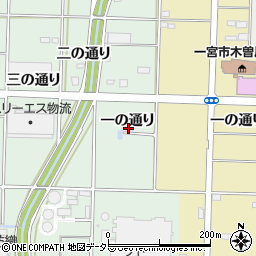 愛知県一宮市木曽川町外割田一の通り周辺の地図