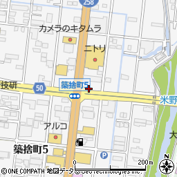 吉野家２５８号線大垣店周辺の地図