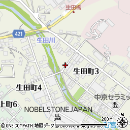 岐阜県多治見市生田町周辺の地図