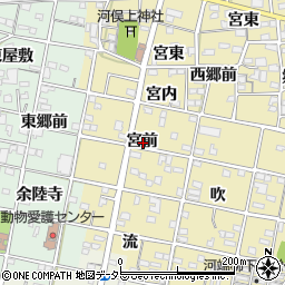 愛知県一宮市浅井町河端宮前周辺の地図