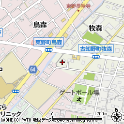 愛知県江南市古知野町牧森246-3周辺の地図