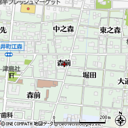 愛知県一宮市浅井町江森森前周辺の地図
