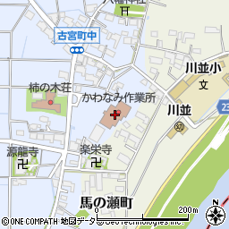 大垣市役所　かわなみ作業所周辺の地図