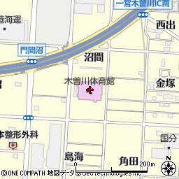 一宮市役所　木曽川老人福祉センター周辺の地図