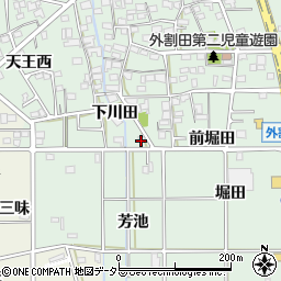 愛知県一宮市木曽川町外割田下川田129周辺の地図