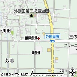 愛知県一宮市木曽川町外割田下堀田周辺の地図