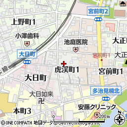 岐阜県多治見市虎渓町周辺の地図