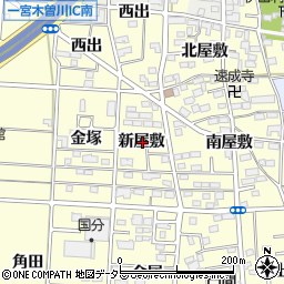 愛知県一宮市木曽川町門間新屋敷周辺の地図