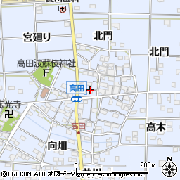 愛知県一宮市高田南屋敷周辺の地図