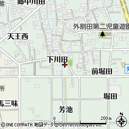 愛知県一宮市木曽川町外割田下川田125周辺の地図