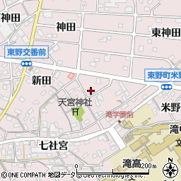 愛知県江南市東野町新田東周辺の地図