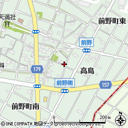 愛知県江南市前野町高島周辺の地図