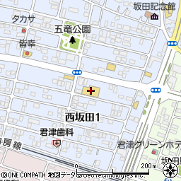 ウエルシア君津西坂田店周辺の地図