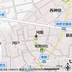 愛知県江南市東野町河原周辺の地図