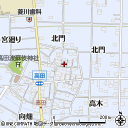 愛知県一宮市高田北門206周辺の地図